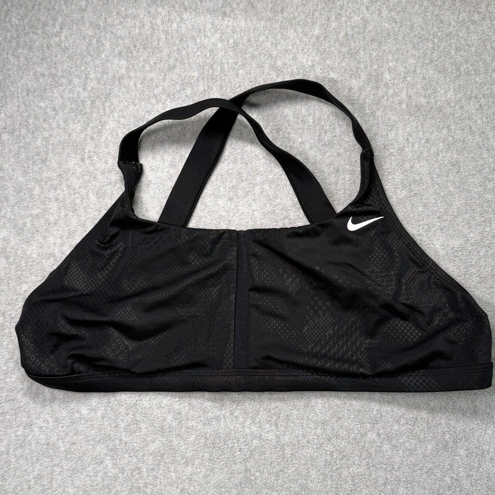 Nike Women's‎ Black Sports Bra XL Dri-Fit Crossback Bra with Hook Closure